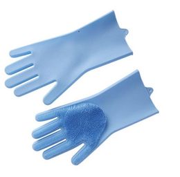 Magic Washing Brush Silicone Glove Resuable Household Scrubber Anti Scald Dishwashing Gloves Kitchen Bed Bathroom Cleaning Tools WCW964