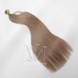 VMAE single Drawn Natural 100g Indian European Hair Beauty Salon Stick flat Tip Dark Ash Blond Pre bonded 100% Human Hair Extensions