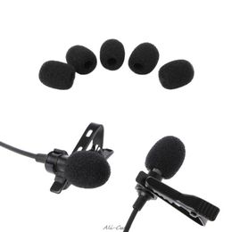 Microphone 5pcs Round Ball Lavalier Microphone Foam Windscreen Sponge Windshields 6mm Opening