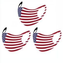 American Flag Printing Face Mask Adult Washable Dustproof Mouth Cover Outdoor Sports Riding Anti Fog Mask DDA219