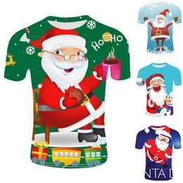 2020 New Funny T shirts Christmas T-shirts Men Xmas Tshirts Casual Santa Claus T shirt 3d Snowman Print Party Tshirt Man Clothes