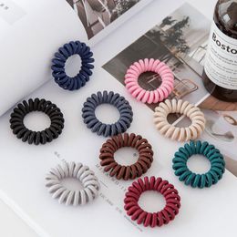 Women Hairbands Telephone Wire Elastic Hair Bands Spiral Coil Hair Ties Solid Girls Headwear Ponytail Holder Hair Accessories BT4010