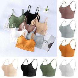 Dikişsiz Askı Sarısı Göğüs Sokak Giyim Tank Tops Kadın Kolsuz Spor Sexys Tüp Sütyen Temel Yaz Kaşakıklığı Üstler Diksiz M4R4