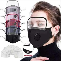 6style 2 in 1 Face Shield Mask PET Screen Full Face Isolation Masks Anti-fog Oil Protective Cover Valve Mask With Filter GGA3583-10