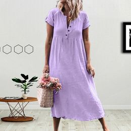 short sleeve linen dresses uk