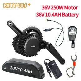 Electric Motor Middle Engine Ser 36V 250W with 10.4AH Lithium Battery Gear Sensor for Bike Conversion Kit