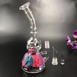 7.5Inch Colourful Dark Glow Glass Water Smoking Pipes Hookahs Honeycomb Philtre Dab Rig Mini Bubbler Bongs