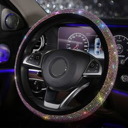 New Universal Rhinestone Diamond Car Accessories Steering Wheel Cover Car Decor Set241i