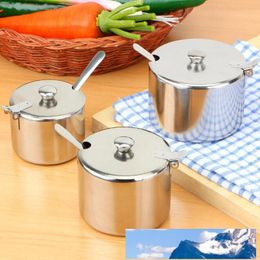 Mini Sugar Bowl Stainless Steel Pot Tea Sauces Coffee Jam Lid Salt Spoon Bowl Sugar Coffee Tea Sets