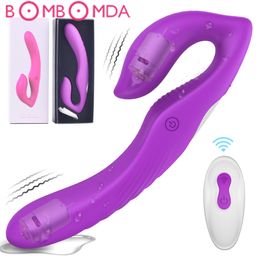 Erotic Strapless Strap-on Dildo Vibrators for Women Double-heads Vibrating Penis Lesbian Toys for Adult Sex Toys for Couples CX200709