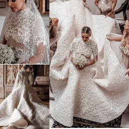 Luxury Wedding Dresses Bridal Ball Gowns Princess Short Sleeves Beading Beaded Pearls Wedding Gowns Lace Appliques Petites Plus Size