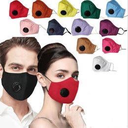 Face Masks Pure Color with Valve Cotton Face Mask Stereoscopic Reusable Face Mask Dust Proof Wind Proof And Haze Proof Printed Mas kLSK273