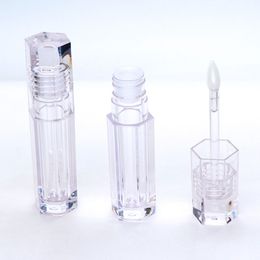 6.8ML hexagonal Empty Lipstick Tubes hexagon Transparent Lip Gloss Tubes 4 sytles Wand Tubes Clear bottles C067