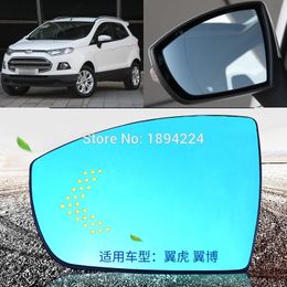 For Ford KUGA Car Rearview Mirror Wide Angle Blue Mirror Arrow LED Turning Signal Lights