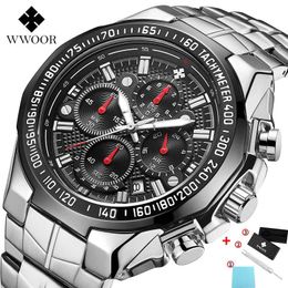 WWOOR Watches Men Top Brand Luxury Black Sport Chronograph Clock Mens Fashion Big Dial Quartz Wristwatch Man Relojes Hombre 2020 CX200805