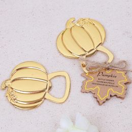 100pcs Gold Color Metal Fall Autumn Pumpkin Bottle Opener Operners Anniversary Bridal Wedding Party Favor gift gifts SN3181