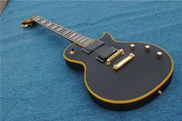 6 string electric guitar factory direct delivery, Matte black, Yellow binding, active pickup, rosewood fingerboard, mahogany body and neck,
