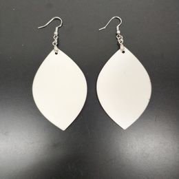 sublimation blank Earrings Double-sided Printing earring leaves shape eardrop with Hooks for Jewellery DIY Making