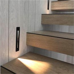 3W Recessed Led Stair Light AC85-265V Indoor Corner Wall lamp Step Decoration Lamp Hallway staircase Lamps With Chip