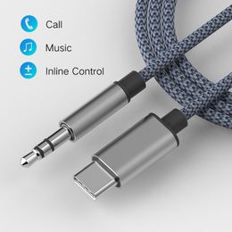 Type C to 3.5 AUX Audio Cable USB C to 3.5mm Jack Male Auxiliary Stereo Cable for Car speaker MH261 new