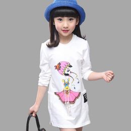 Girls Dress Autumn Long Sleeve Dresses For Girls Print Kids Clothes Teenage Winter Clothing For 6 8 10 12 13 Years