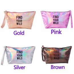 Pillow Shape Waterproof Laser Cosmetic Bag Women Neceser Make Up Bag Rainbow Pouch Wash Toiletry Bag Travel Organizer Case