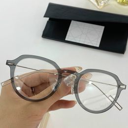2020 New fashion designer glasses small round neutral glasses UV400 frame tablet full edge + slim stainless steel wire prescription box