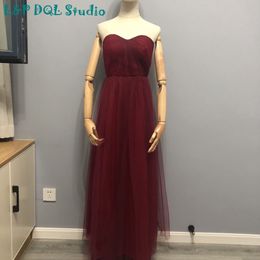 L&P DQL Studio New Store Promotion now !!!! Sexy Burgundy Bridesmaid Dresses Long Real Pictures Royal Blue/Black/ Yellow