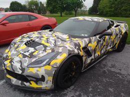 Premium Black Grey Yellow Camouflage Vinyl Camo Car Wrap Stickers Foil with Air Bubble DIY Styling Wrapping222K