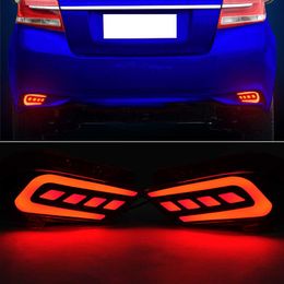 1 Pair LED Rear Bumper Reflector Fog Lamp Bumper Light Brake Light Warning Light For Toyota Vios 2016 2017 2018