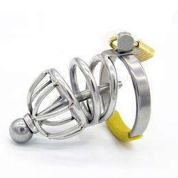2 Styles Stainless Steel Cock Cage Male Penis Ring Chastity Device with Catheter Bondage BDSM Sex Toys for men
