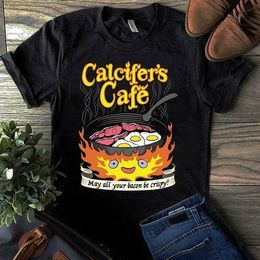 Men's T-Shirts Calcifer Cafe May All Your Bacon Be Crispy Men T Shirt Cotton S 4Xl