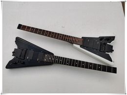 White/Black Body Headless 24 Frets Electric Guitar with Black Hardware,Rosewood Fingerboard,Big Pickguard,can be Customised