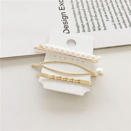 3Pcs Set Pearl Metal Women Hair Clip Bobby Pin Barrette Hairpin Hair Accessories Beauty Styling Tools Drop New Arrival214N