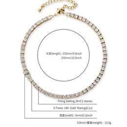 Hip Hop 18K Gold Bling Diamond Womens Tennis Chain Anklet Adjustable Barefoot Ankle Bracelet Bijoux Iced Out Cubic Zirconia Cz Stone Chains Jewellery For Women Girls