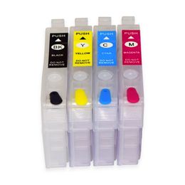 -4-Color-Set T220 T220XL nachfüllbare Tintenpatrone für Epson XP-320/420/424, WF-2630/2650/2660/2750/2760 ohne Chip