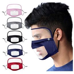 2 in 1 Mask Removable Eye Shield Mask 6 Colors Adult Detachable Face Masks Visible Mouth Deaf Mute Face Masks Oil Protective Masks CCA12357