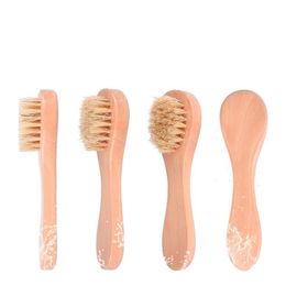 Boar Bristle Facial Brushes Massage brushWooden Handle Facial Cleaning Brush Skin Care Cleaning Tools homeware T2I5759