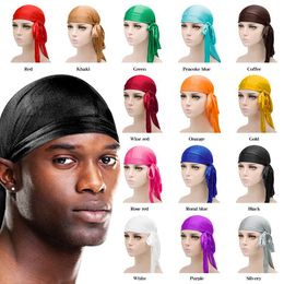 Silky Durag Bandana Pirate Hat Hair Accessories Men Women Satin Durags Mens Turban Wigs adults Fashion Headwear Headband hot
