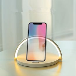 New wireless charging charger night light QI certified 10W fast charging mobile phone holder three in one