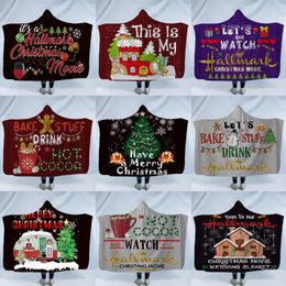 Hooded Blanket Christmas Throw Blankets Wearable Fleece Blanket Children Magic Cloak Cape Bedding Supplies Christmas Gift 10 Designs DW4356