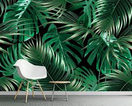 beibehang Wallpaper mural European rainforest plant banana leaf living room bedroom TV background wall painting 3d wallpaper