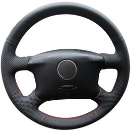 Custom Made Anti Slip Black Leather Car Steering Wheel Cover for Volkswagen Passat B5 Passat B5 Golf