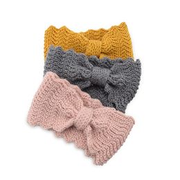 11 Colors Knitted Knot Headband Headwrap for Lady Women Crochet Wide Stretch Hairband Turbans Hair Accessory Winter Ear Warmer M2458