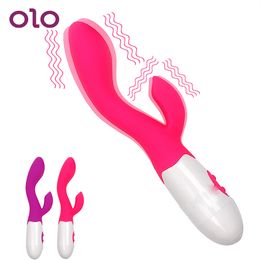 OLO G Spot Dildo Vibrator Silent Dual Vibration Vibrators 30 Speeds AV Stick Sex Toys for Women Waterproof Adult Products Y200616