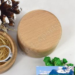 Beech Wood Small Round Storage Box Retro Vintage Ring Box for Wedding Natural Wooden Jewellery Case ZZA1360