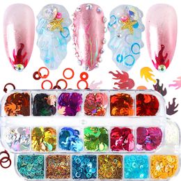 Holographic Flame Sequins Nail Art Supplies Laser Glitter Set 3D Flakes Acrylic Paillette UV Gel Polish Manicure Nails Decorations Decals