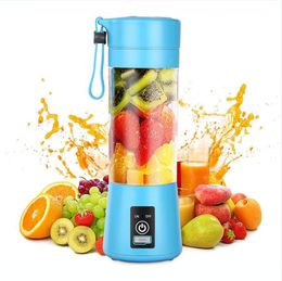 380ml Portable Fruits Blender USB Mixer Electric Juicer Machine Smoothie Blender 6 Blades Vegetable Smoothie Squeezers DDA266