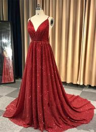 Arrival Red New Prom Long Spaghetti Straps Sequined Evening Formal Dress Party Dresses Special Ocn Gowns Ogstuff es