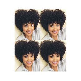 new hairstyle ladies brazilian Hair African Americ afro short cut curly natural wig Simulation Human Hair afro kinky curly wig for woman